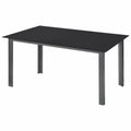 Montafox Wetterfester Gartentisch aus Glas für 6 Personen, 150 x 90 cm