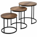 Vicco Couchtisch-Set Montreal, Holz, 55 x 55 cm, 3-teilig, platzsparend klappbar und flexibel einsetzbar