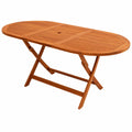 Casaria Gartentisch klappbar aus Akazienholz, wetterfest, FSC-zertifiziert, mit Schirmständer, 160x85cm, belastbar bis 80kg, ideal für Balkon, Garten und Terrasse