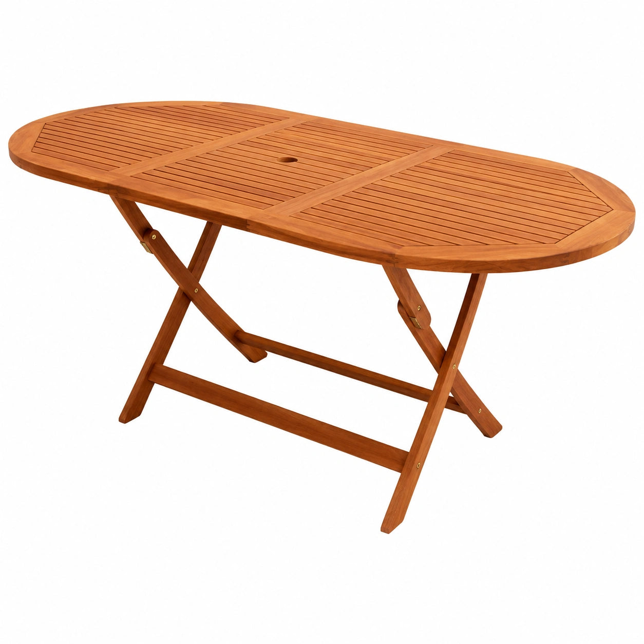 Casaria Gartentisch klappbar aus Akazienholz, wetterfest, FSC-zertifiziert, mit Schirmständer, 160x85cm, belastbar bis 80kg, ideal für Balkon, Garten und Terrasse