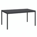 Outsunny Rechteckiger Balkontisch für 6 Personen, Aluminium, Dunkelgrau, 145 x 90 x 74 cm