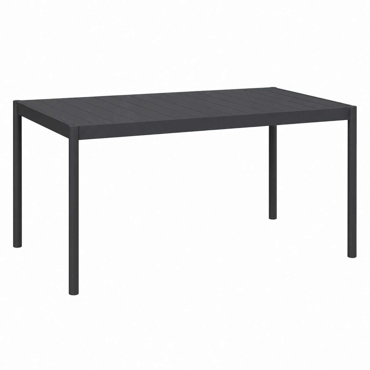 Outsunny Rechteckiger Balkontisch für 6 Personen, Aluminium, Dunkelgrau, 145 x 90 x 74 cm