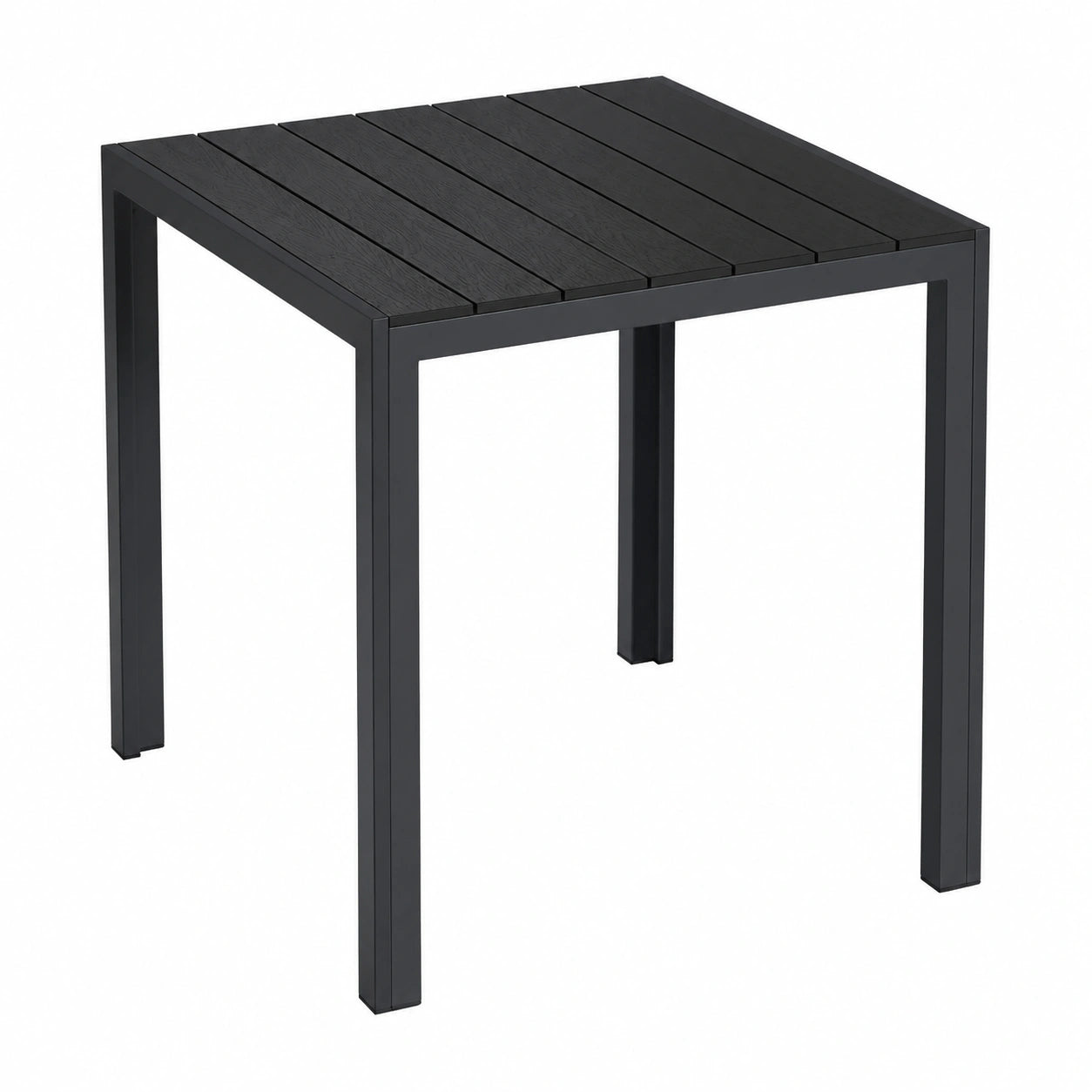 STEELSØN Alaris Gartentisch 75x75 cm – Outdoor Esstisch für 4 Personen – Robuster Balkontisch mit Metallrahmen in Anthrazit – Wetterfester Terrassentisch mit UV-beständiger Kunstholzplatte