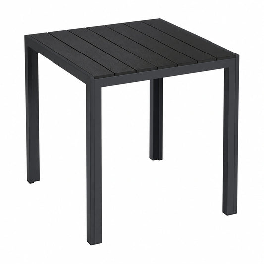 STEELSØN Alaris Gartentisch 75x75 cm – Outdoor Esstisch für 4 Personen – Robuster Balkontisch mit Metallrahmen in Anthrazit – Wetterfester Terrassentisch mit UV-beständiger Kunstholzplatte