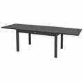 Erweiterbarer Aluminium-Gartentisch Galipo für 6-12 Personen, wetterfest, Holzoptik, verstellbare Beine, Grau