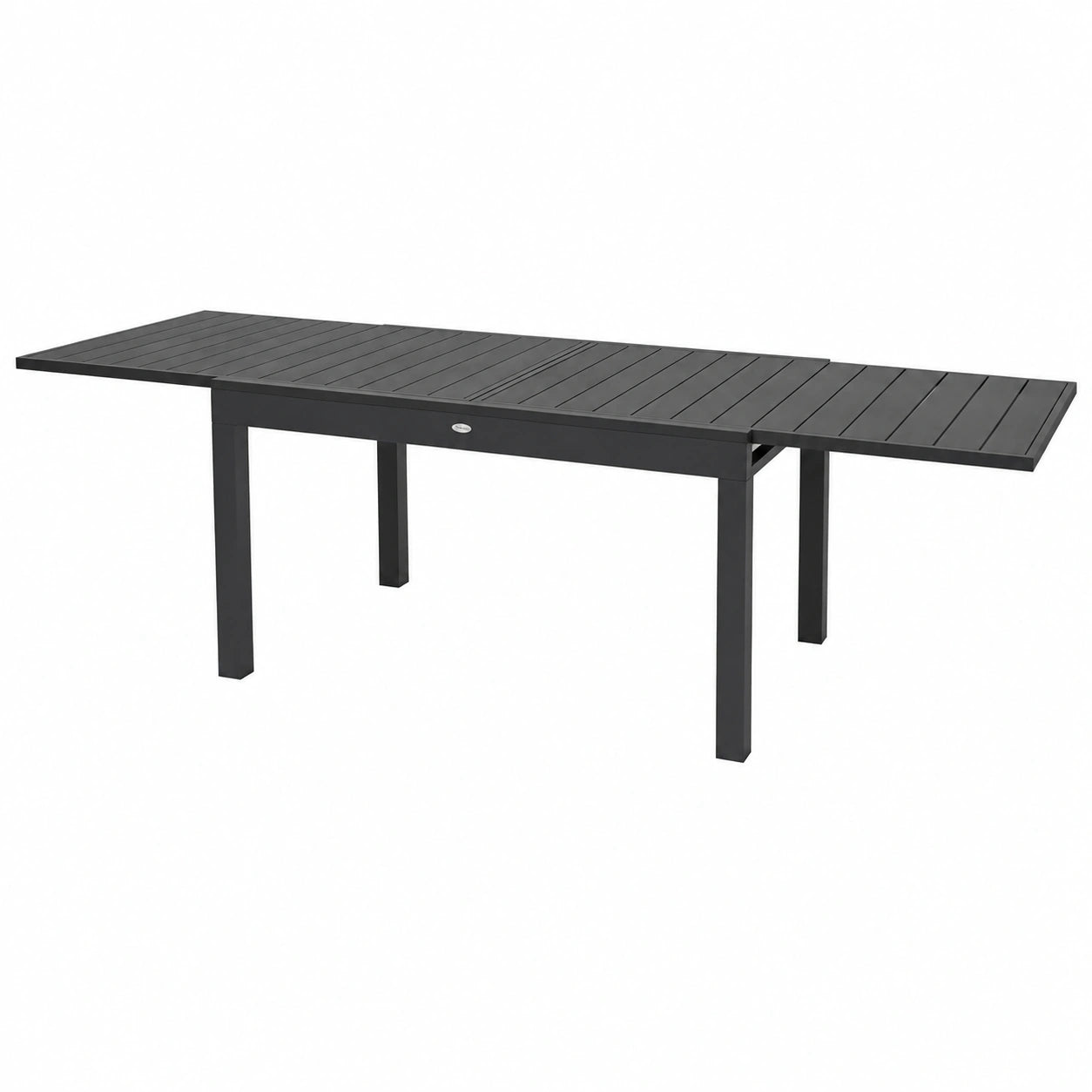 Erweiterbarer Aluminium-Gartentisch Galipo für 6-12 Personen, wetterfest, Holzoptik, verstellbare Beine, Grau