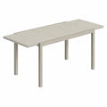 Verlängerbarer Aluminium-Gartentisch für 8-10 Personen, Wetterfest, Holzoptik, Rechteckiger Terrassentisch, Hellgrau