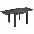 Ausziehbarer Aluminium-Gartentisch für 4-6 Personen, Wetterfeste Tischplatte, Schwarz