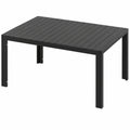 Robuster Gartentisch aus Aluminium mit WPC-Tischplatte, Wetterfest, 140x90x75 cm, Ideal für 6 Personen, Schwarz