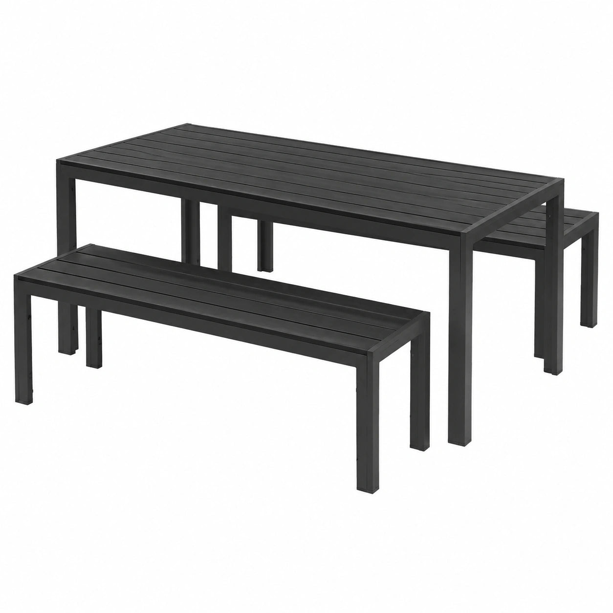 Moderner Alu-Gartentisch 205cm Anthrazit Wetterfest für Terrasse und Balkon