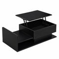 Höhenverstellbarer Couchtisch Bladez, 2-in-1 mit Schubladen und Stauraum, Weiß und Holzoptik, wandelbar zum Esstisch