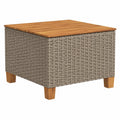 Moderner Gartentisch aus Poly-Rattan und Akazienholz, wetterfest