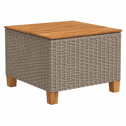 Moderner Gartentisch aus Poly-Rattan und Akazienholz, wetterfest