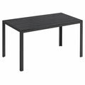 Wetterfester Clevich Gartentisch 110x70cm, Outdoor & Balkon, WPC & Aluminium, Schwarzer Esstisch