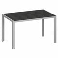 Amopatio Wetterfester Balkontisch 110x70 cm, UV-beständiger Aluminium-Gartentisch, Rechteckiger Terrassentisch in Grau-Schwarz