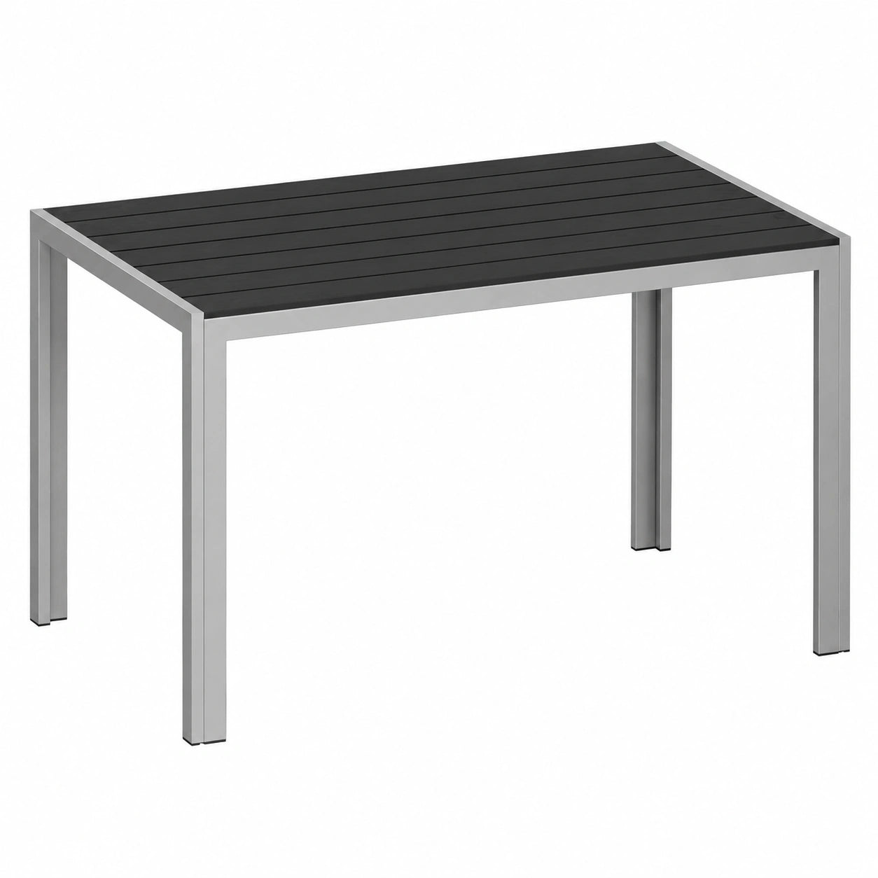 Amopatio Wetterfester Balkontisch 110x70 cm, UV-beständiger Aluminium-Gartentisch, Rechteckiger Terrassentisch in Grau-Schwarz
