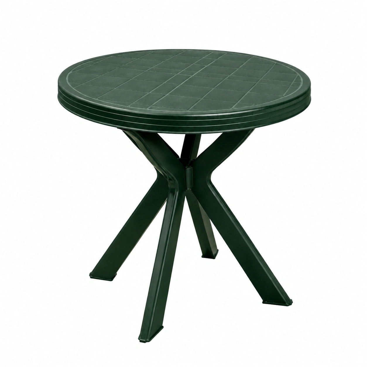 Grüner Bistrotisch aus Kunststoff Ø70xH72cm - Wetterfester Garten- und Balkontisch