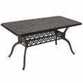 Hochwertiger Aluminium-Gartentisch 150x90 cm mit Sonnenschirmhalter, ideal für Terrasse und Balkon, Platz für 6 Personen