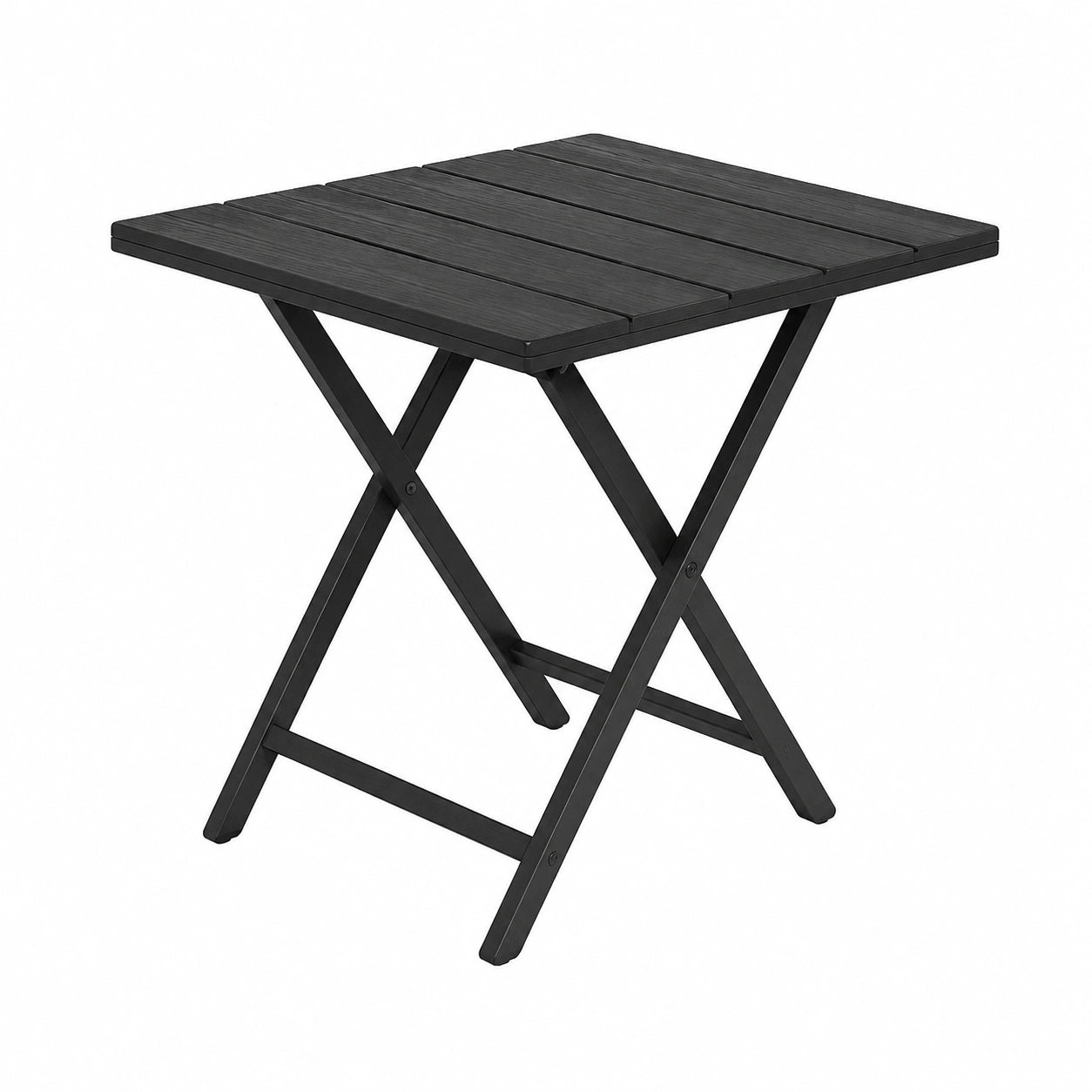 Robuster Klapptisch für Balkon & Garten - Wetterfest - Holz-Optik - 80 kg Tragkraft - 56x61 cm