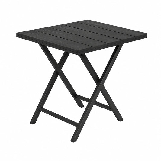 Robuster Klapptisch für Balkon & Garten - Wetterfest - Holz-Optik - 80 kg Tragkraft - 56x61 cm