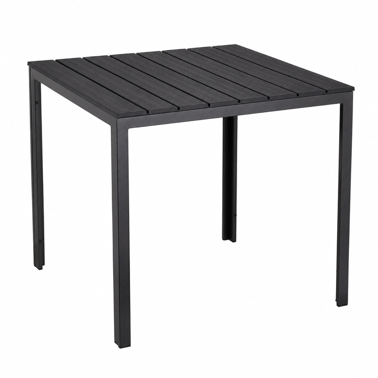 Moderner Kunststoff-Balkontisch in Holzoptik, schwarz, 74x78x78 cm
