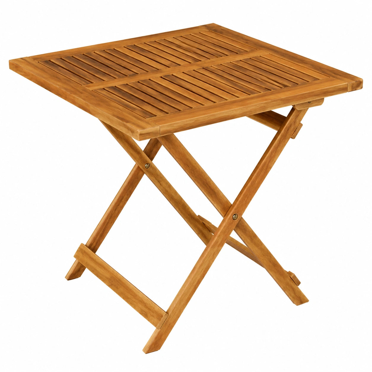 Robuster Klappbarer Gartentisch aus Akazienholz – Wetterfest, 70x70cm, 80kg Belastbarkeit