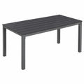 Wetterfester Relaxdays Gartentisch für Terrasse und Balkon, 39 x 98 x 48 cm, grauer Loungetisch