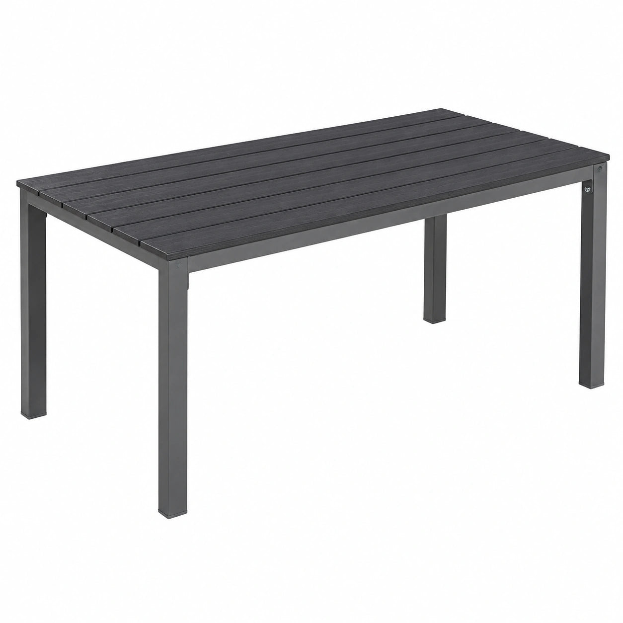 Wetterfester Relaxdays Gartentisch für Terrasse und Balkon, 39 x 98 x 48 cm, grauer Loungetisch