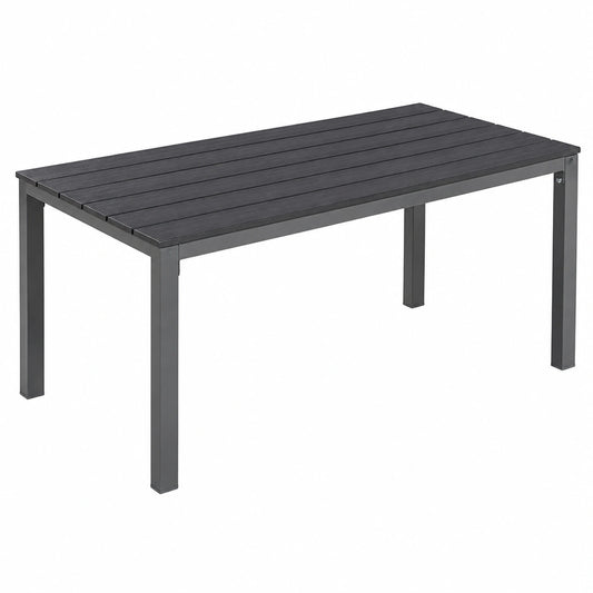 Wetterfester Relaxdays Gartentisch für Terrasse und Balkon, 39 x 98 x 48 cm, grauer Loungetisch
