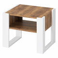 Moderner Couchtisch aus Premium-Holz mit Retro-Design und zusätzlicher Ablage