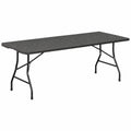 Zusammenklappbarer Gartentisch aus Polyrattan – Wetterfester Outdoor-Klapptisch für Partys und Camping in Schwarz