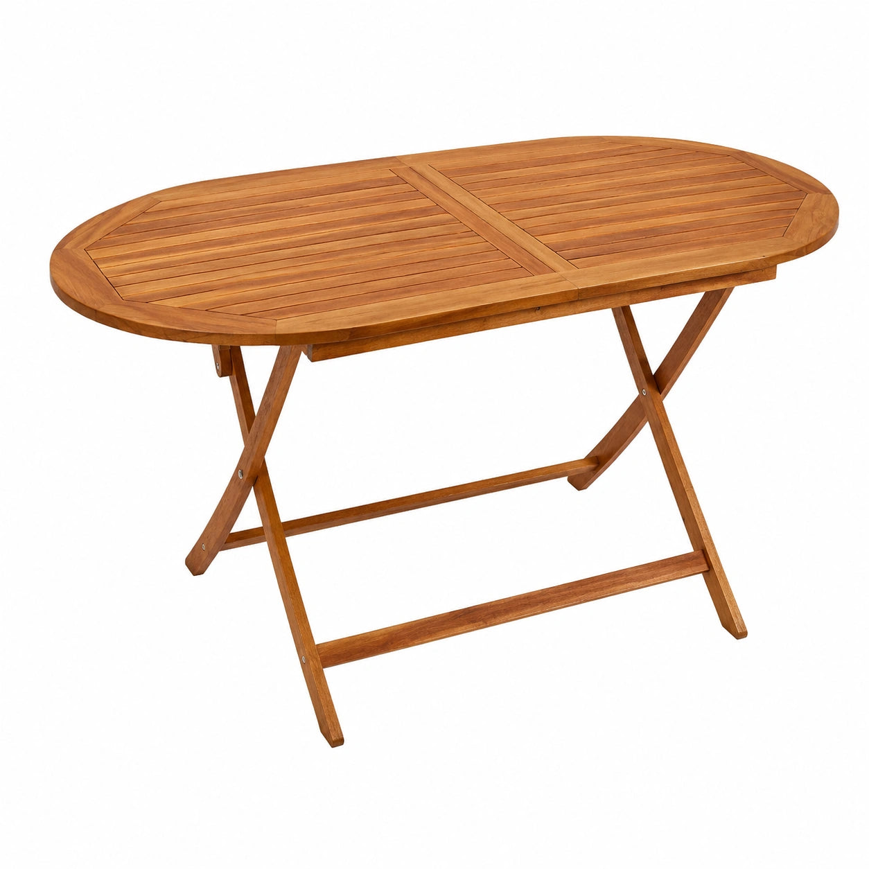 Ovaler Klapptisch aus Akazienholz für Garten und Terrasse